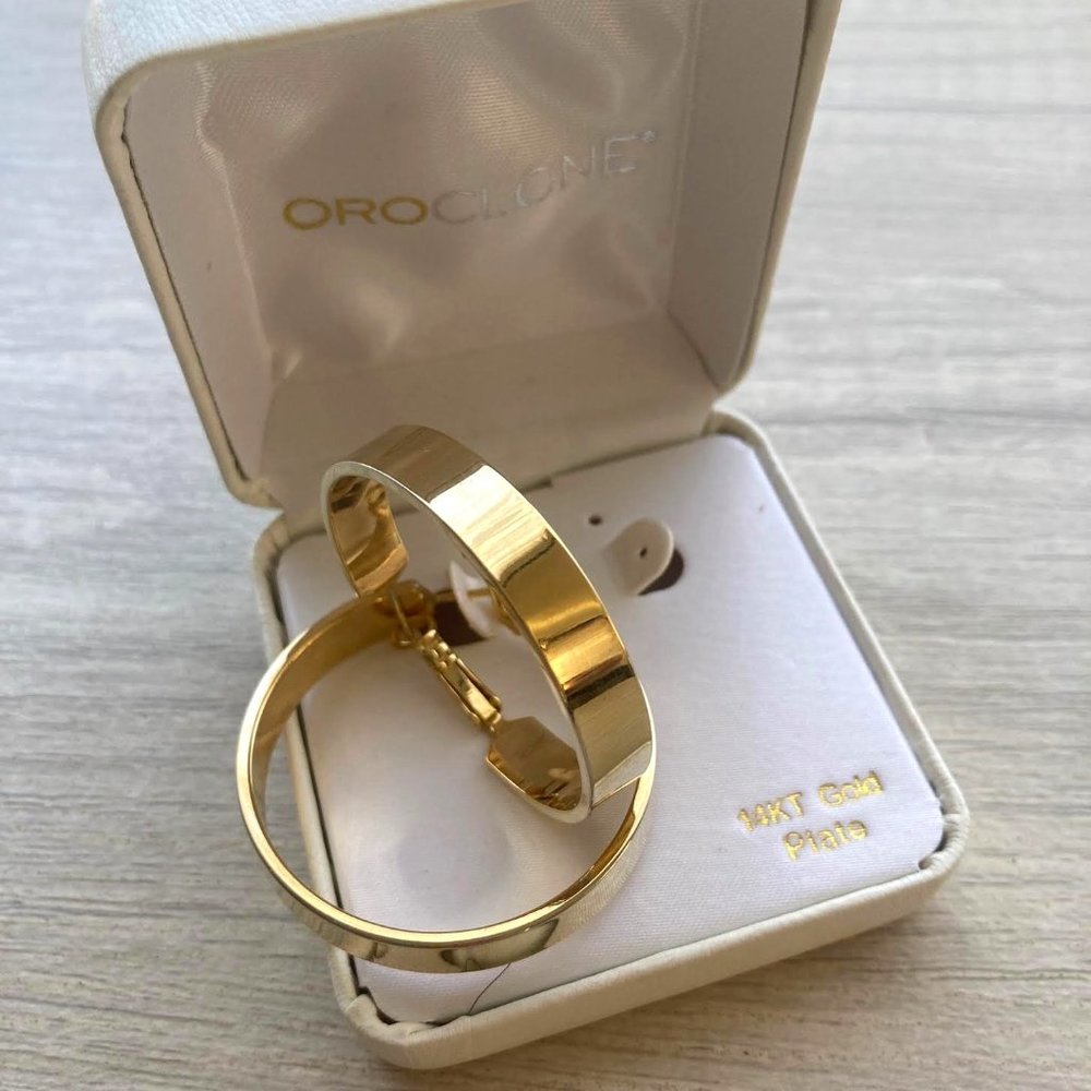 14K Gold Plated Hoop Earrings [ Oroclone]